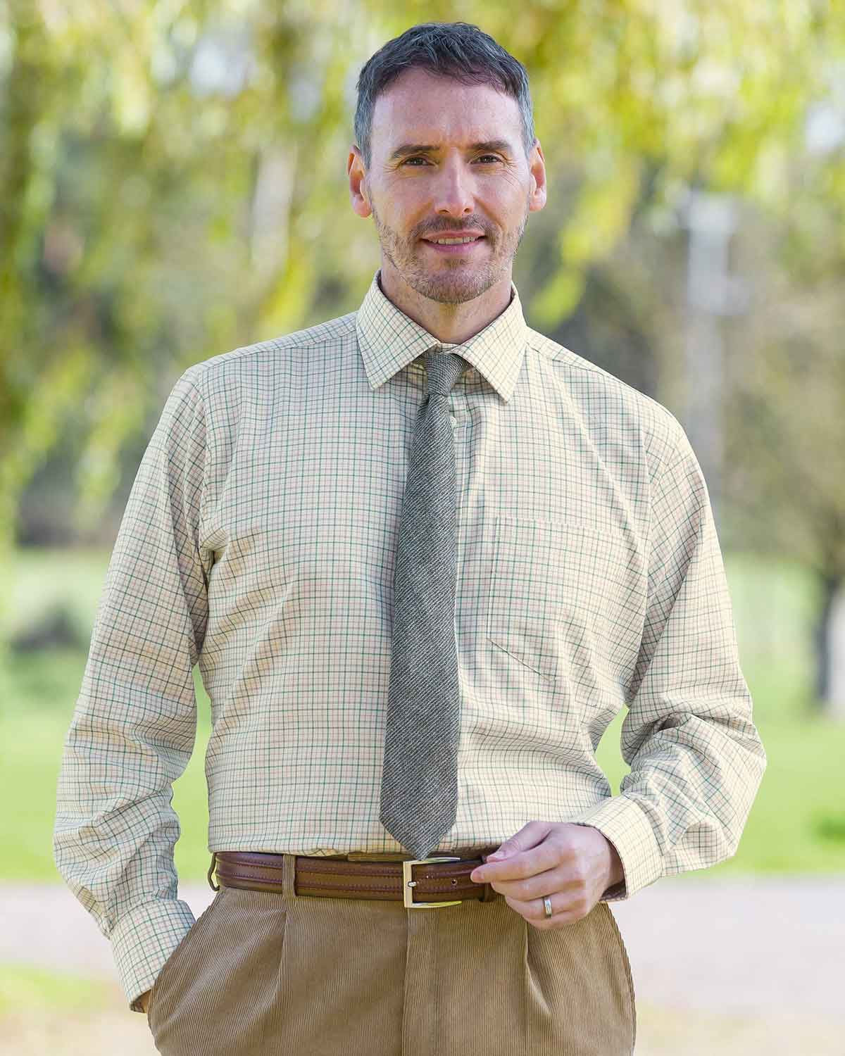 Tattersall Check Cotton & Wool Shirt - Portsmouth - Country Collection