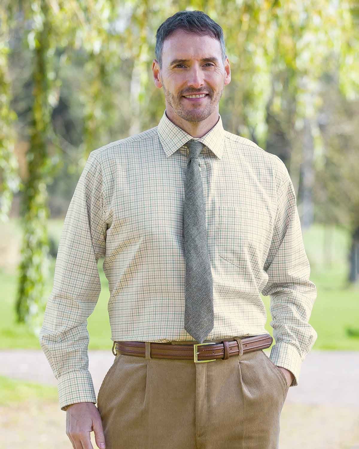 Portsmouth Tattersall Check Cotton & Wool Shirt - Image 2 - Country Collection
