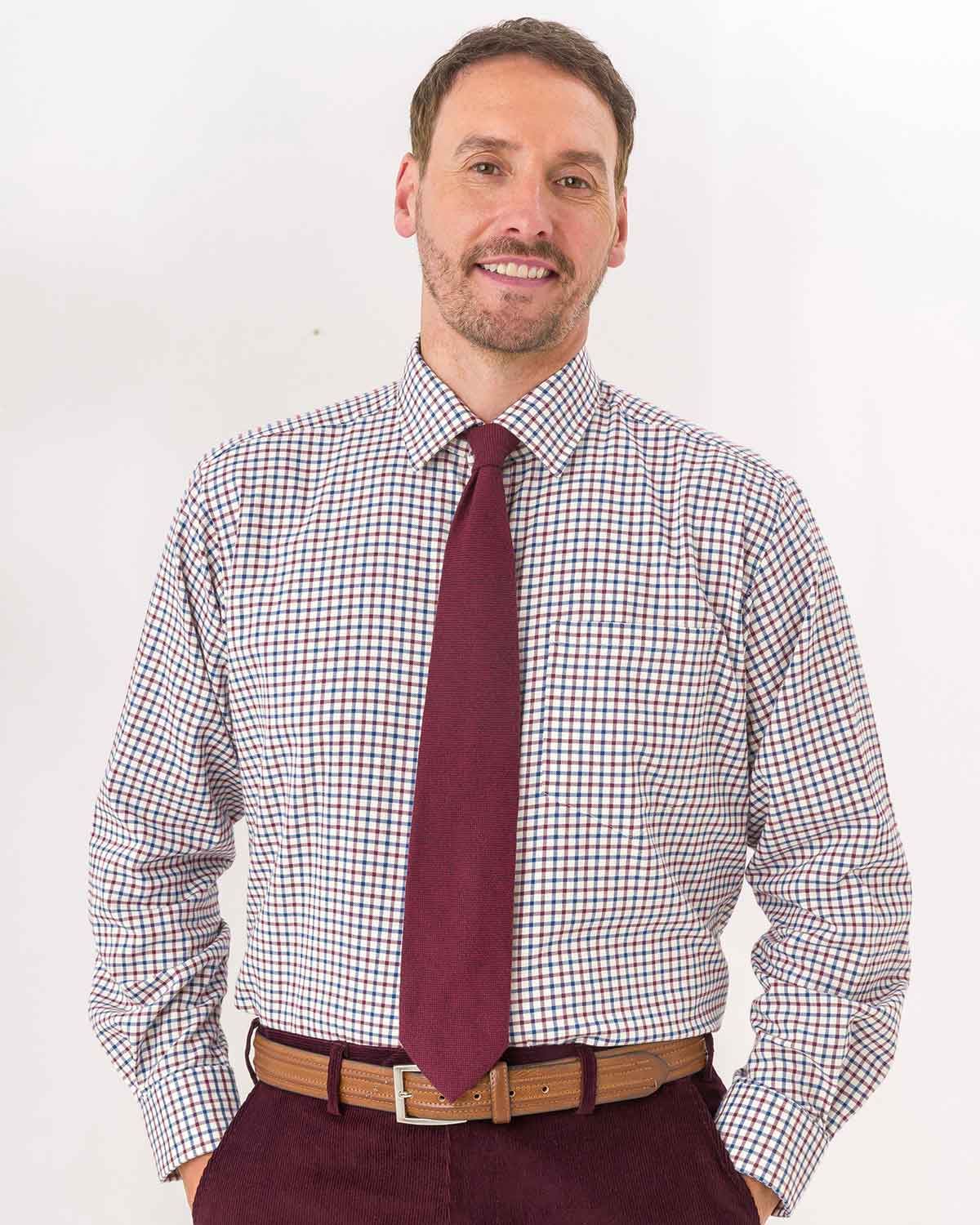 Tattersall Check Cotton & Wool Shirt - Sussex - Country Collection