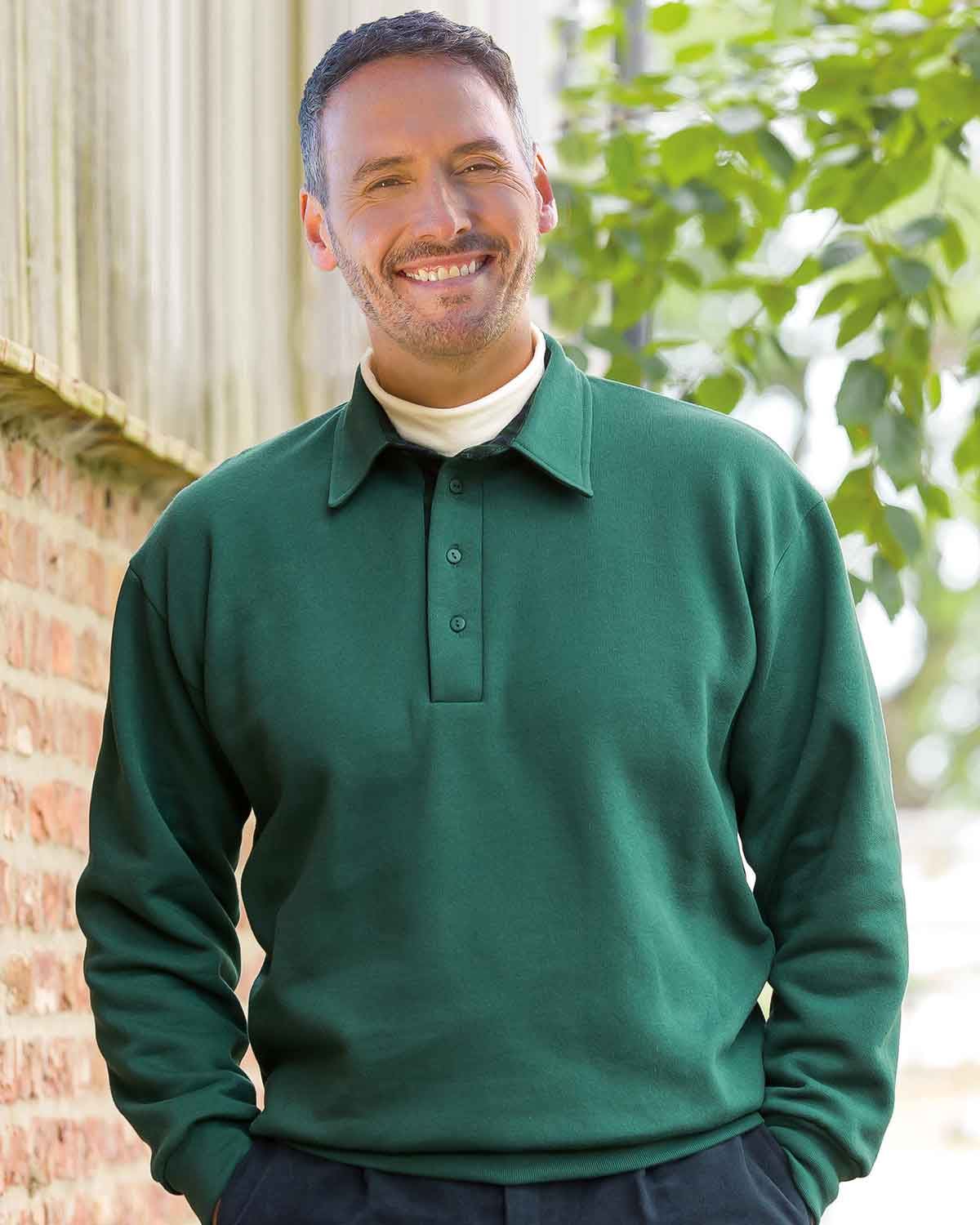 Trimmed Sweatshirt - Green - Country Collection