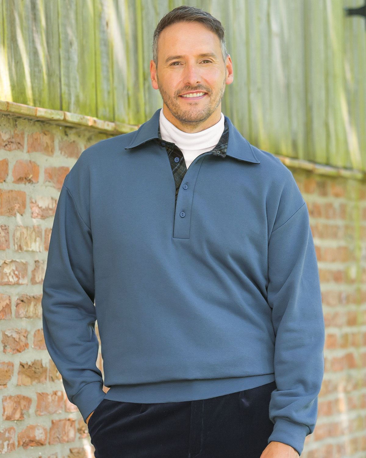 Trimmed Sweatshirt - Marina Blue - Country Collection