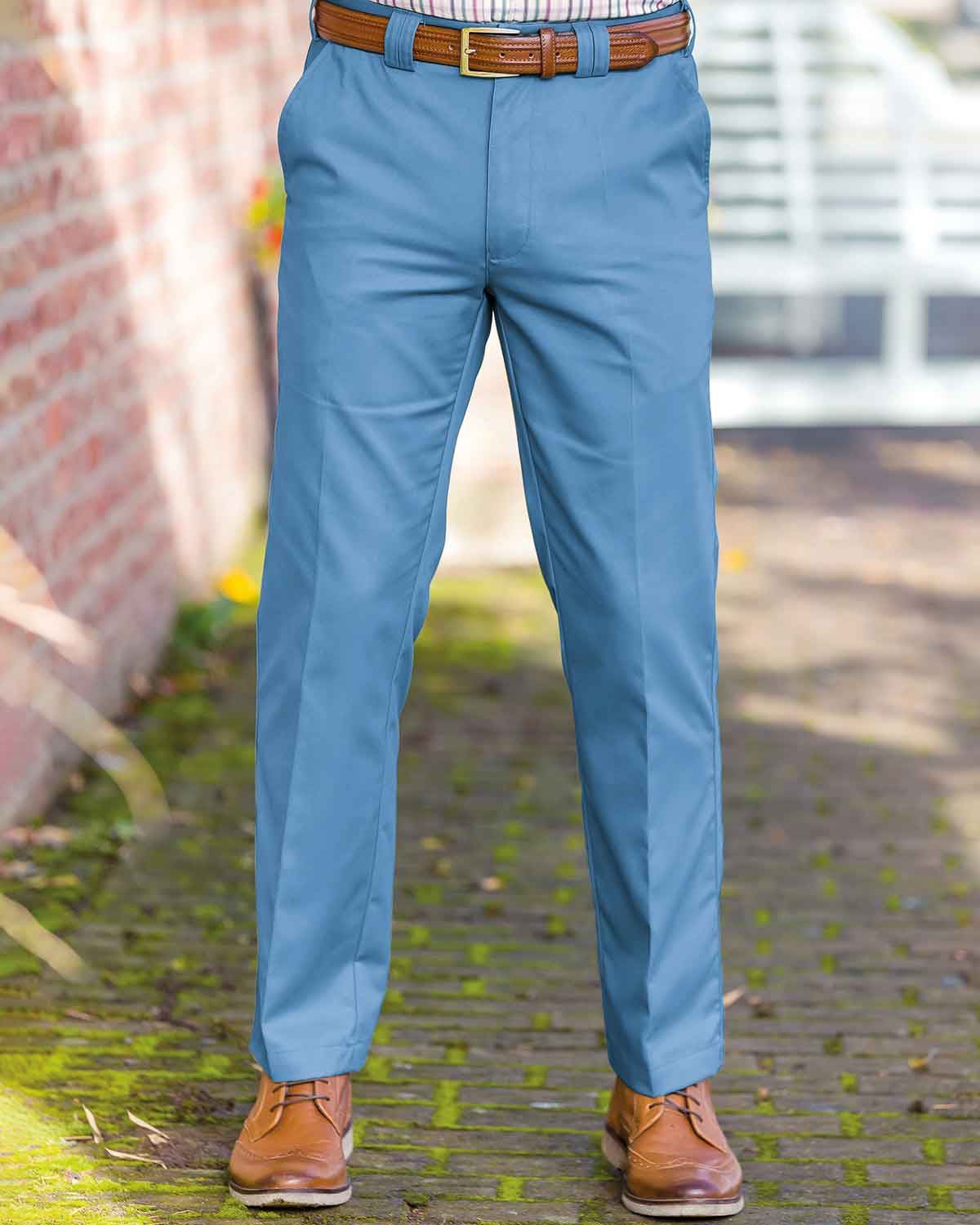 Expandaband Waist Trousers - Soft Blue - Country Collection