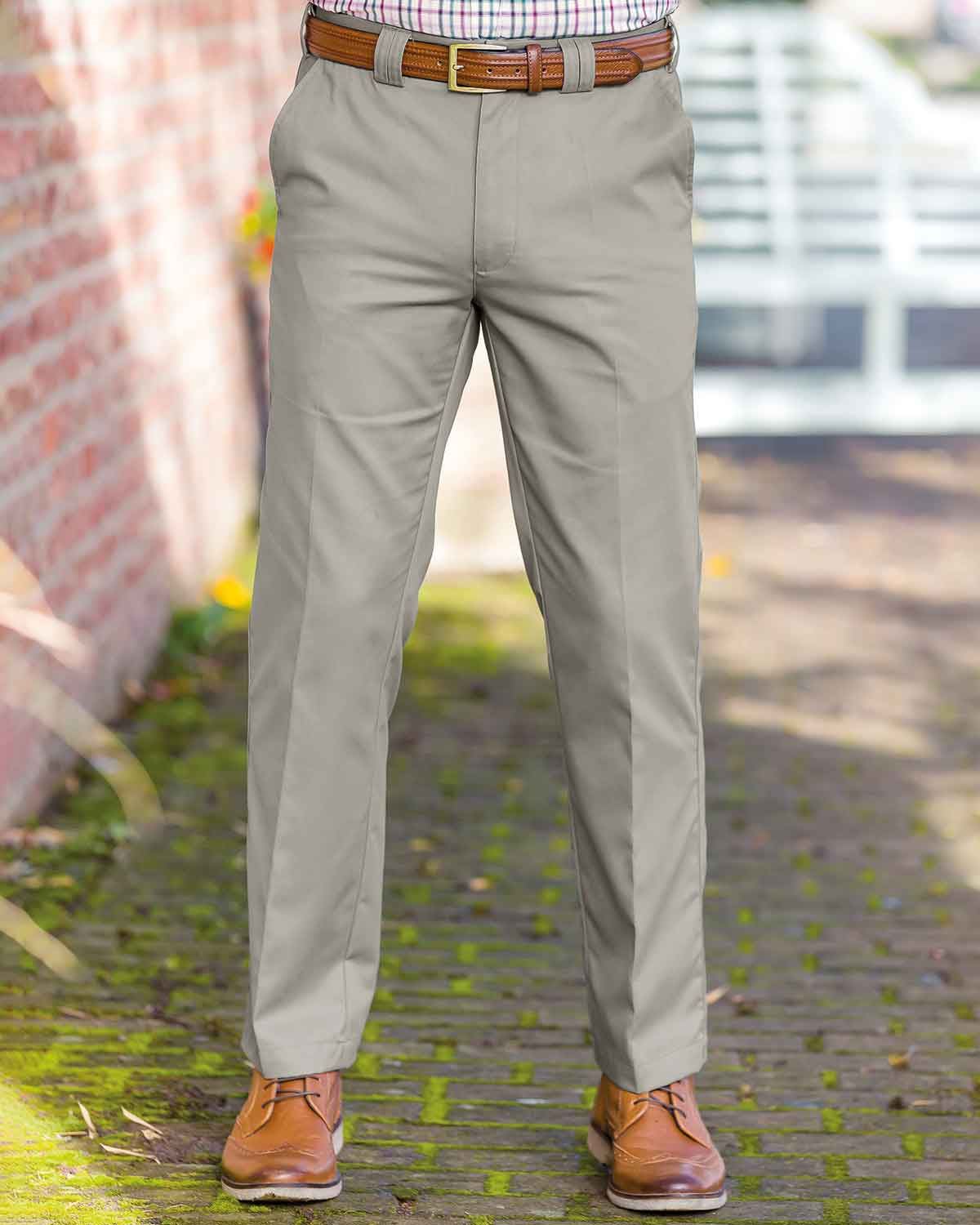 Mens Cotton Expandaband Stone Trousers | James Meade – Country
