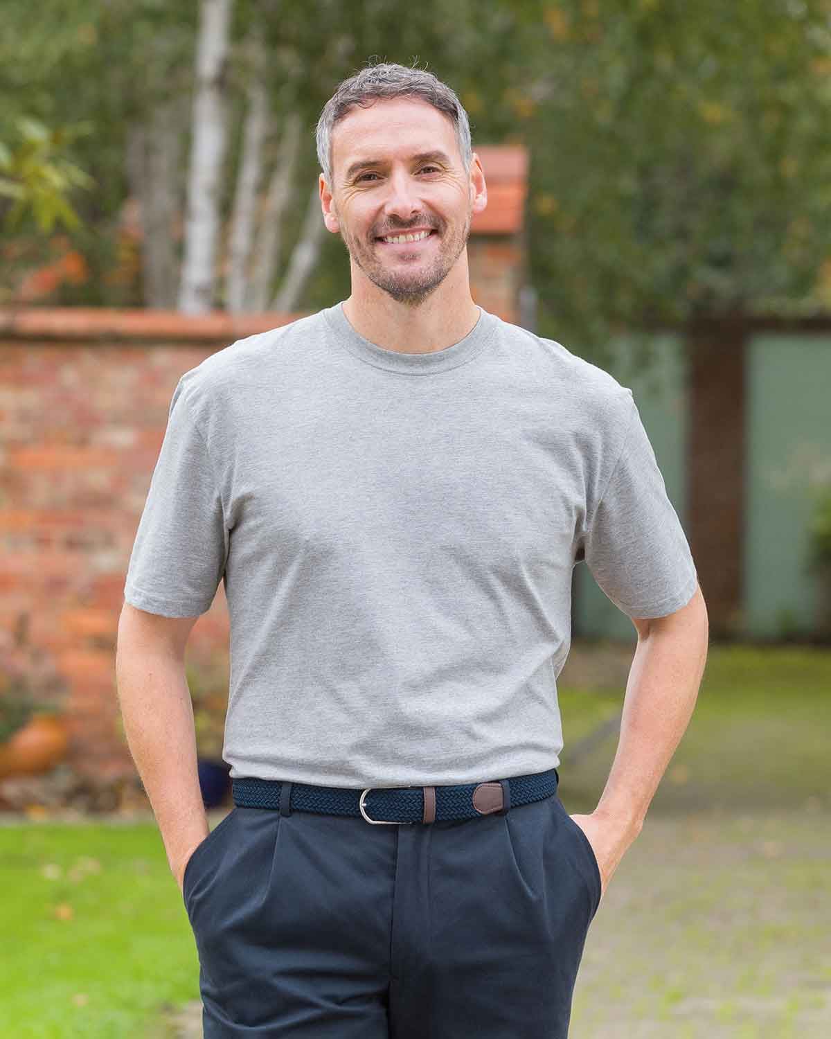 Crew Neck T Shirt - Grey Marl - Country Collection