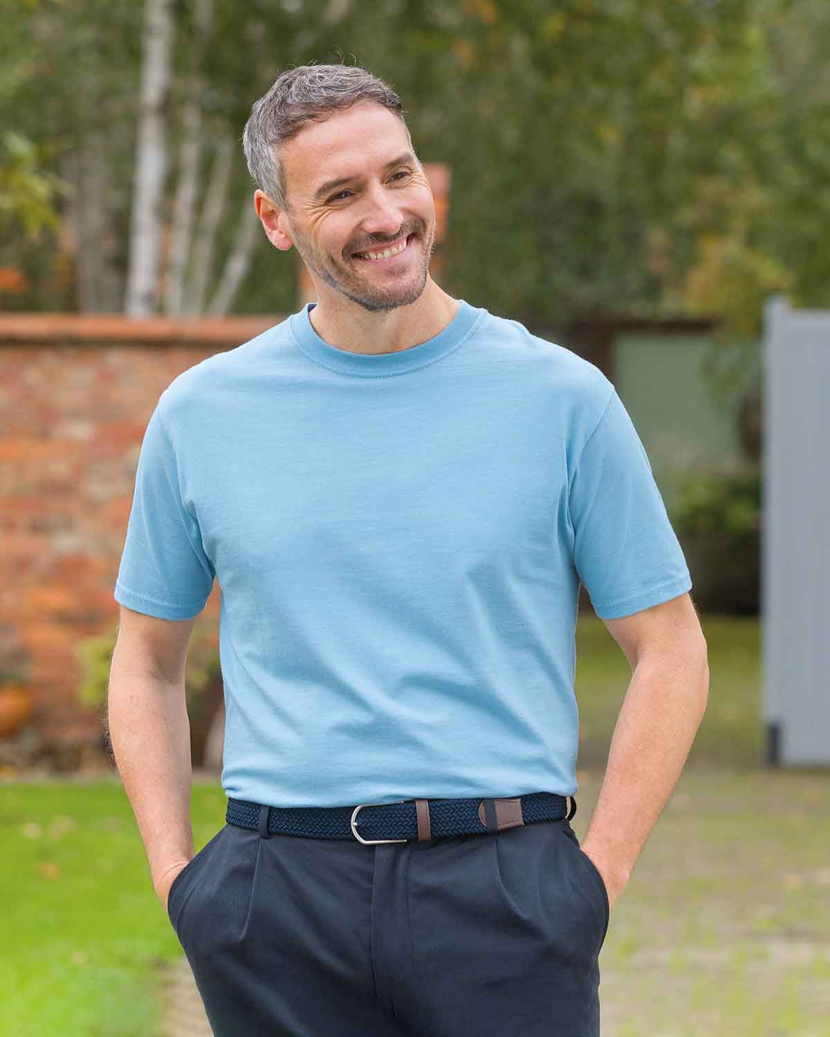 Crew Neck T Shirt - Sky Blue - Country Collection