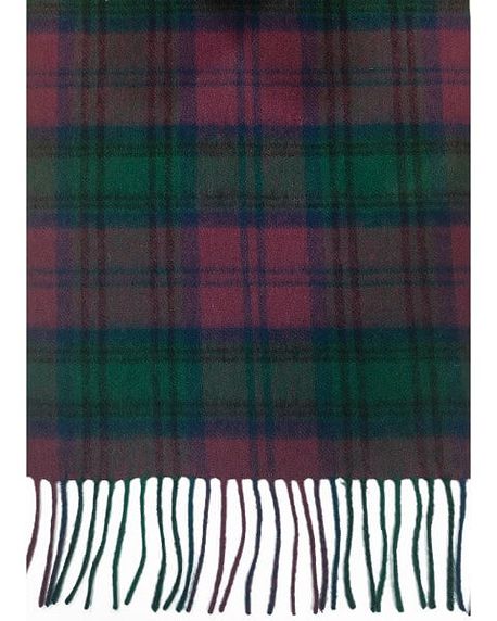 Pure Lambswool Scarf - Green Checked - Country Collection