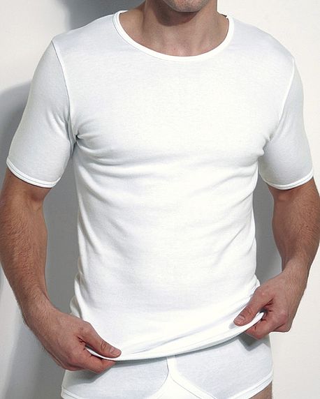 Cotton Round Neck Vest  Mens - White - Country Collection