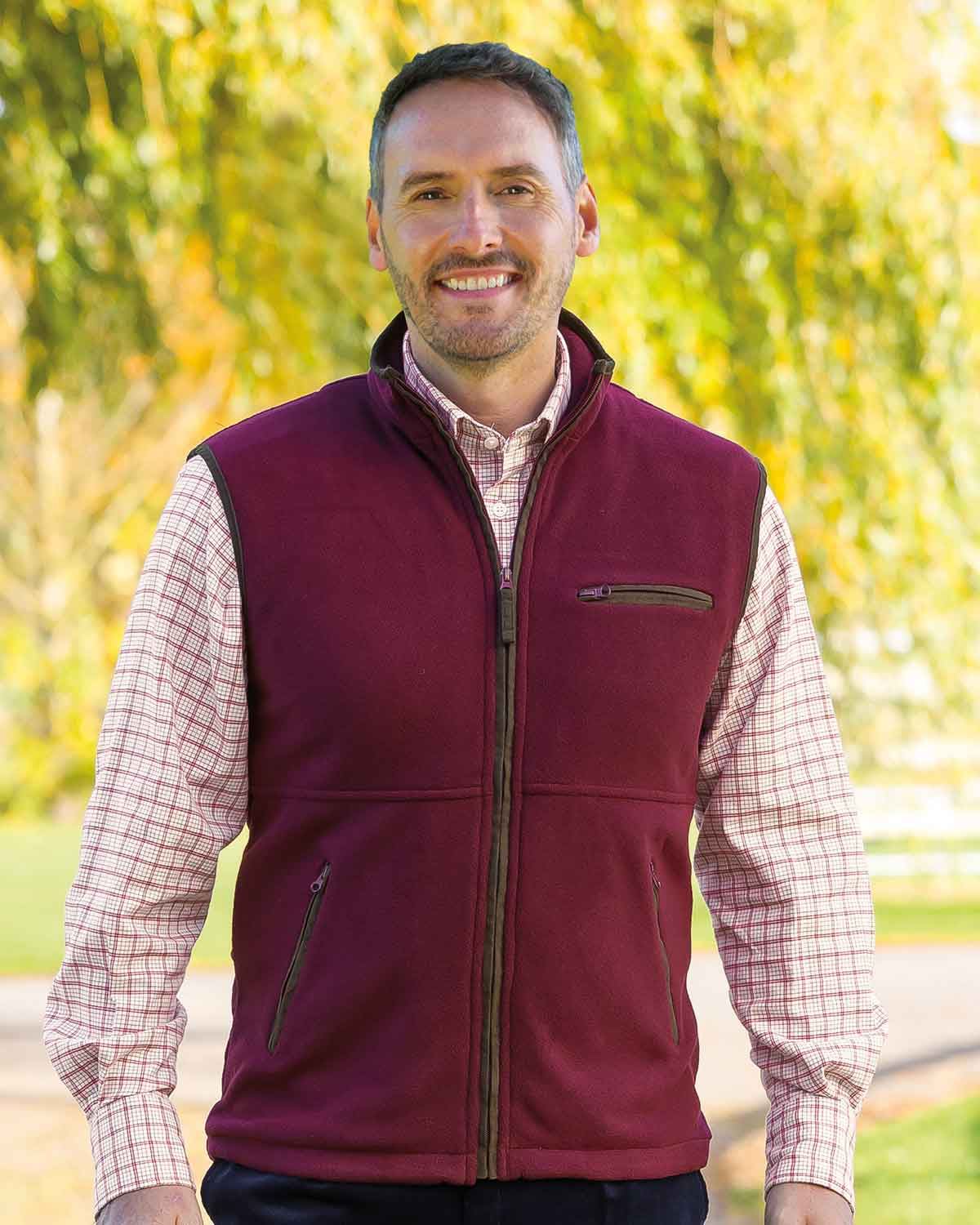 Berwick Fleece Gilet - Burgundy - Country Collection