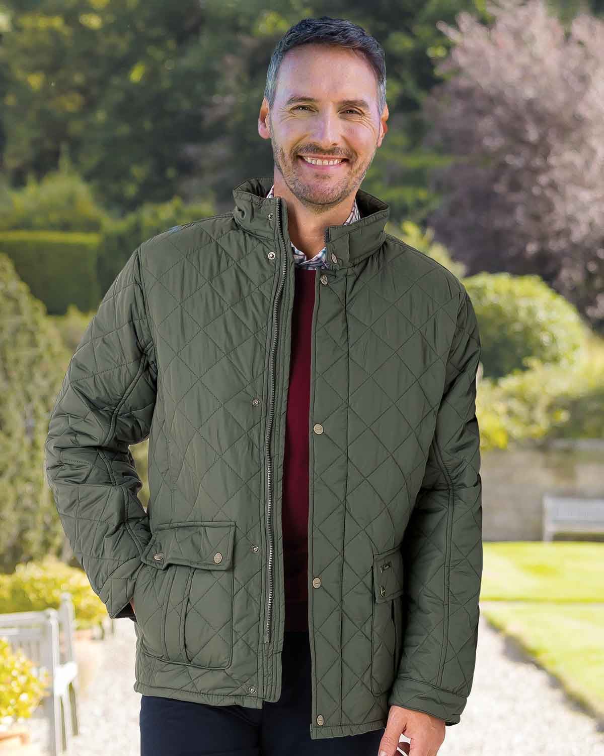 Men’s Padstow Quilted Jacket - Green - Country Collection