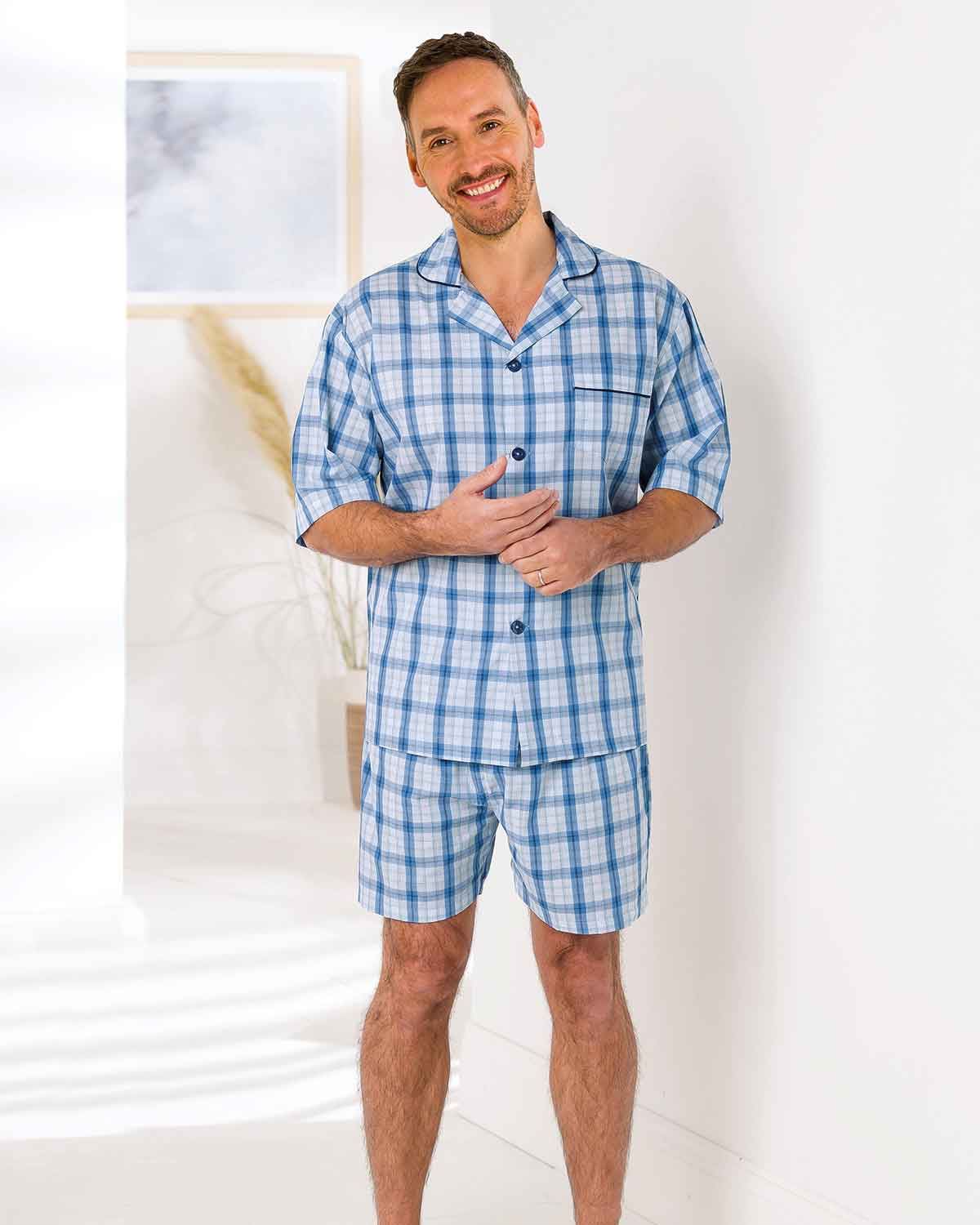 Short Pyjamas - Blue Check - Country Collection