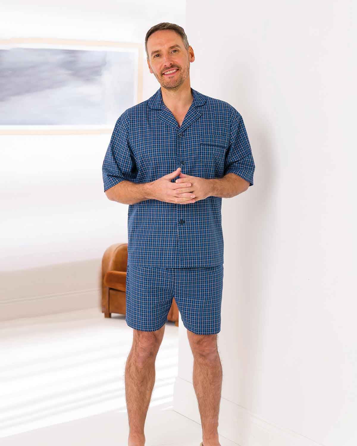 Short Pyjamas - Navy Check - Country Collection