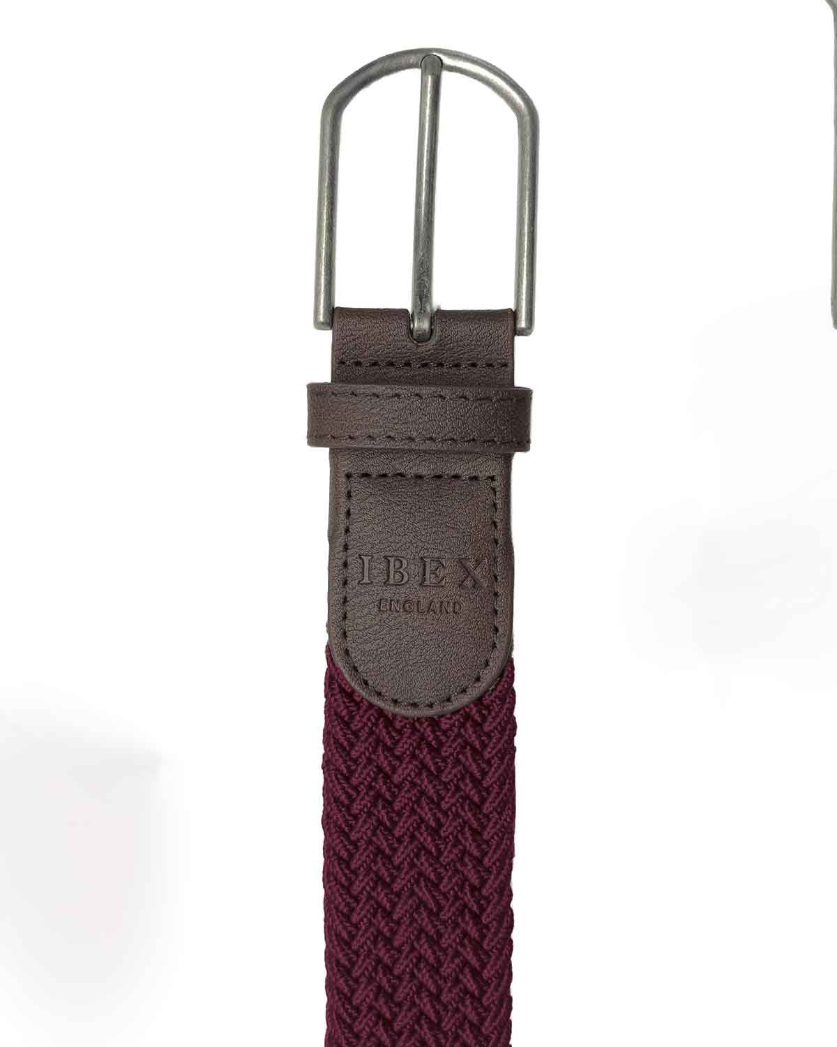Elasticated Webbing Belt - Burgundy - Country Collection