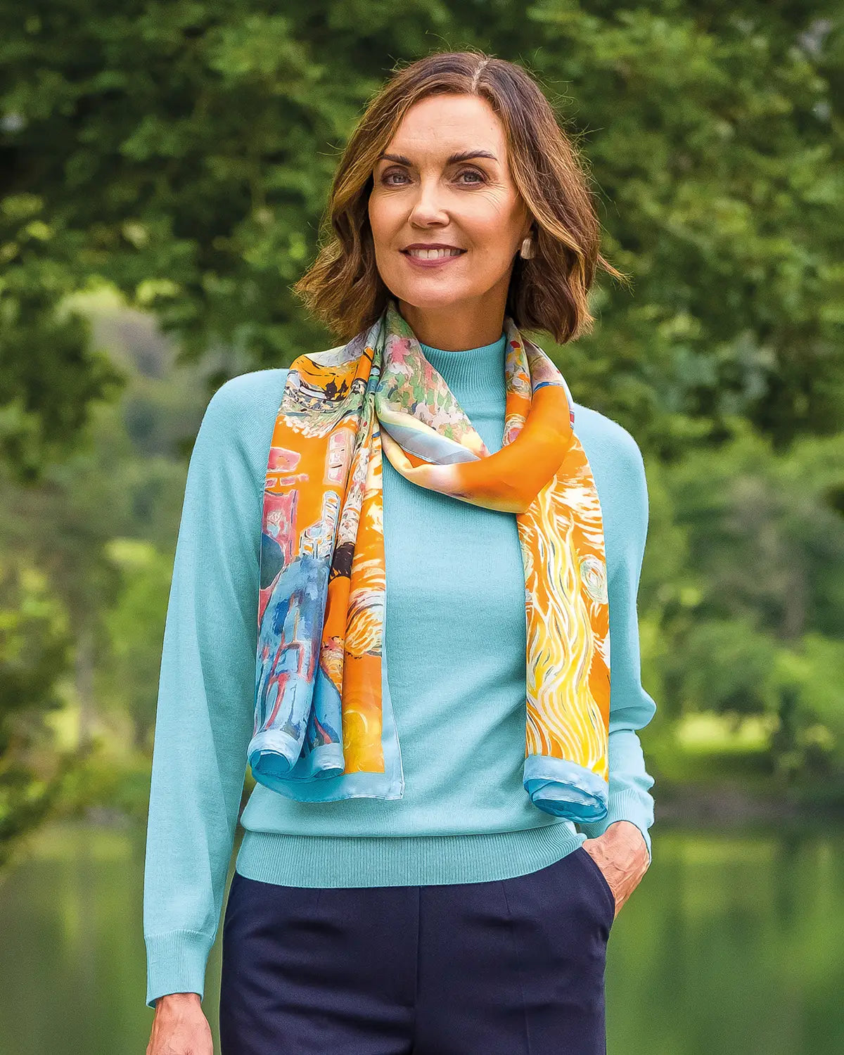 Ladies’ Pure Merino Wool Turtle Neck Jumper - Aqua