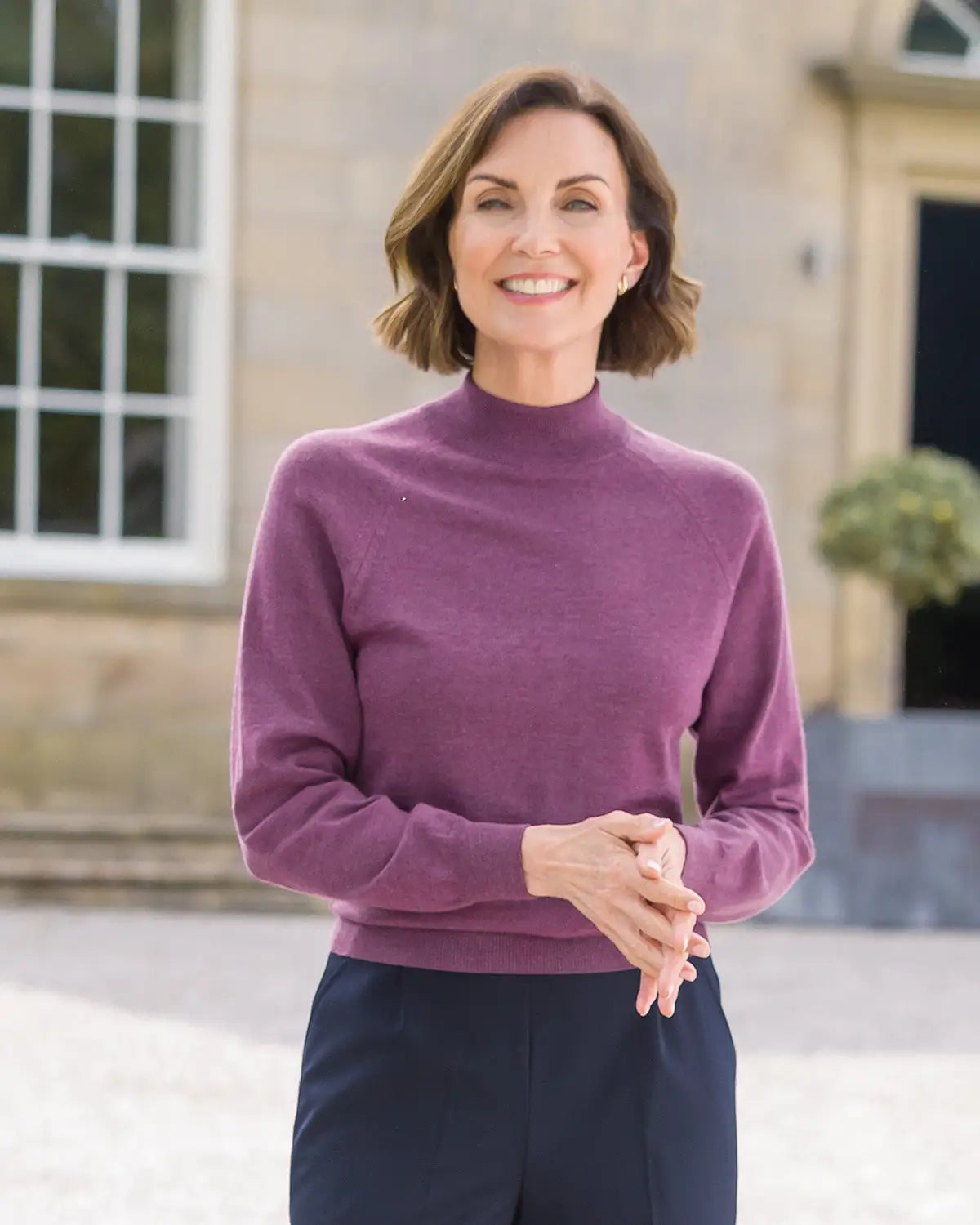 Ladies’ Pure Merino Wool Turtle Neck Jumper - Plum
