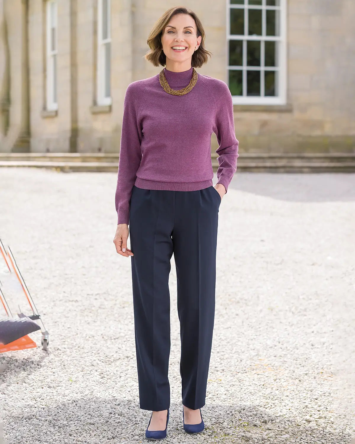 Ladies’ Pure Merino Wool Turtle Neck Jumper - Plum