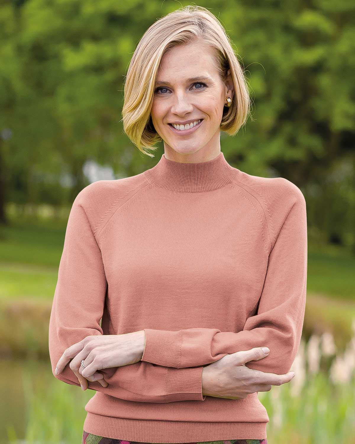 Merino Wool Turtle Neck Jumper - Mallow - Country Collection