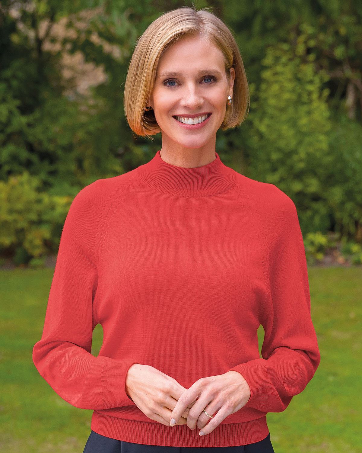 Merino Wool Turtle Neck Jumper - Watermelon - Country Collection