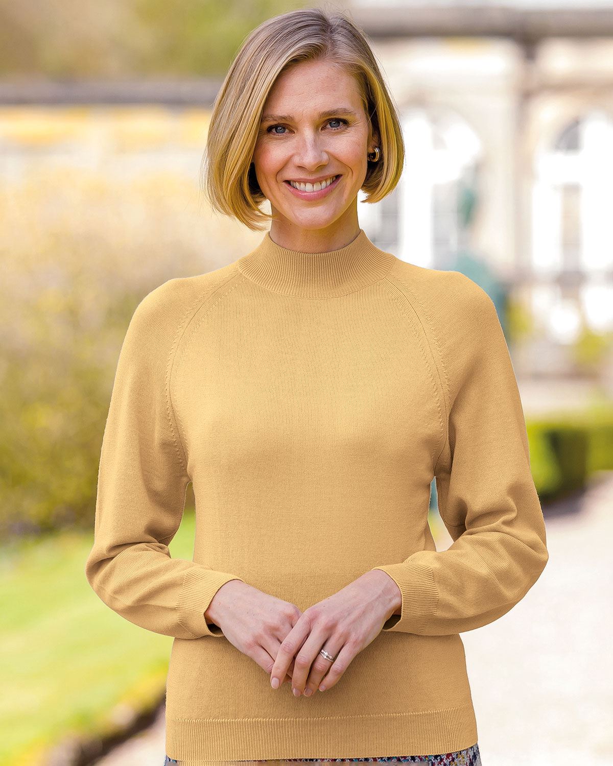 Merino Wool Turtle Neck Jumper - Mimosa - Country Collection