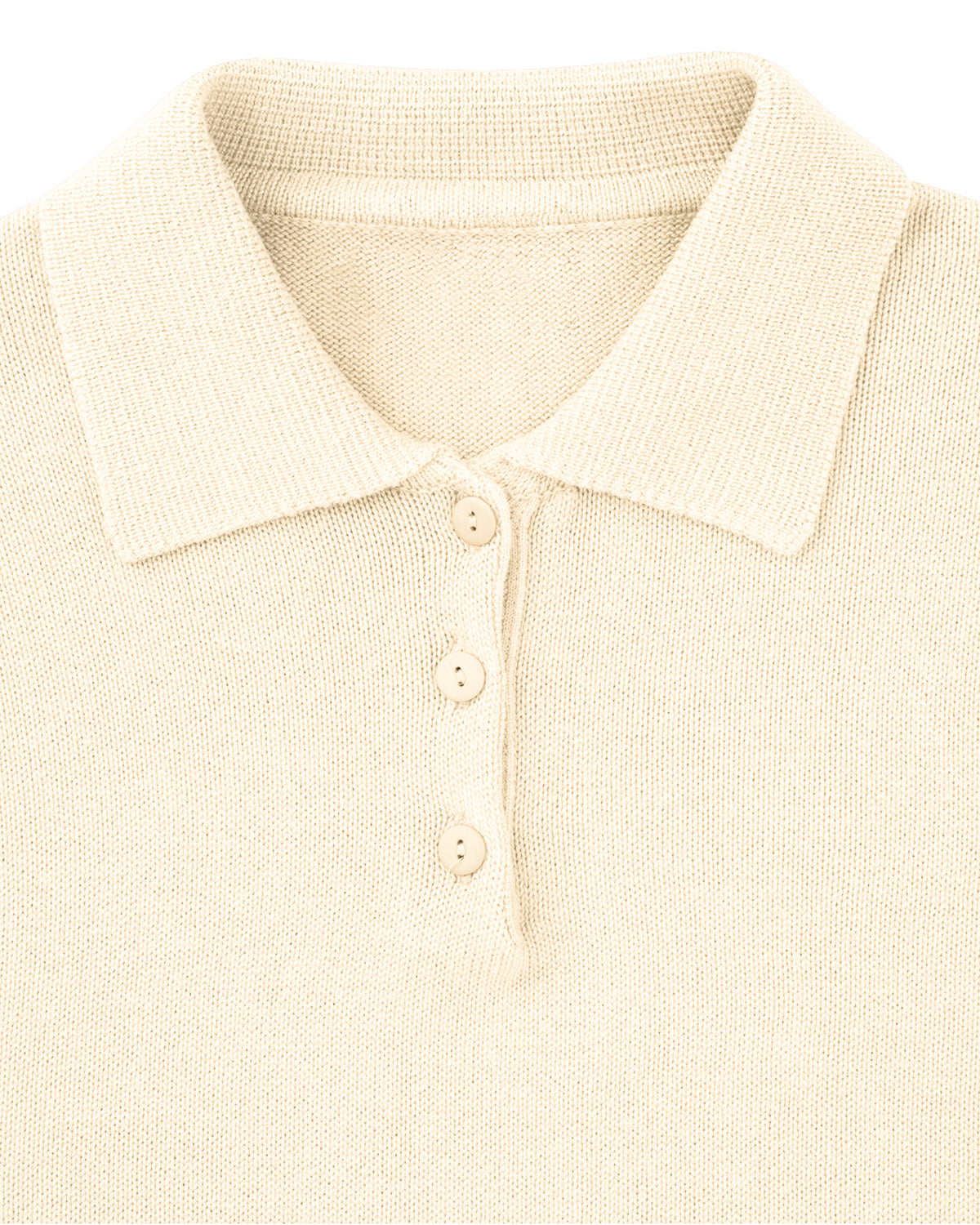 Ladies’ Luxury Knit Pure Cotton Polo Top – Ecru