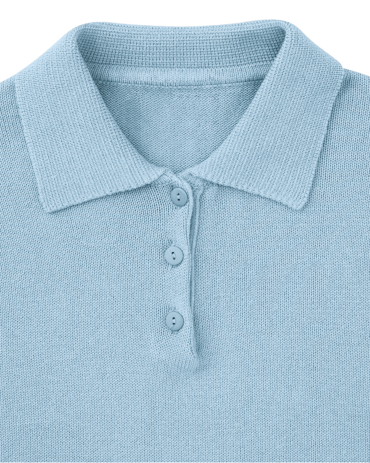 Ladies’ Luxury Knit Pure Cotton Polo Top – Pale Blue