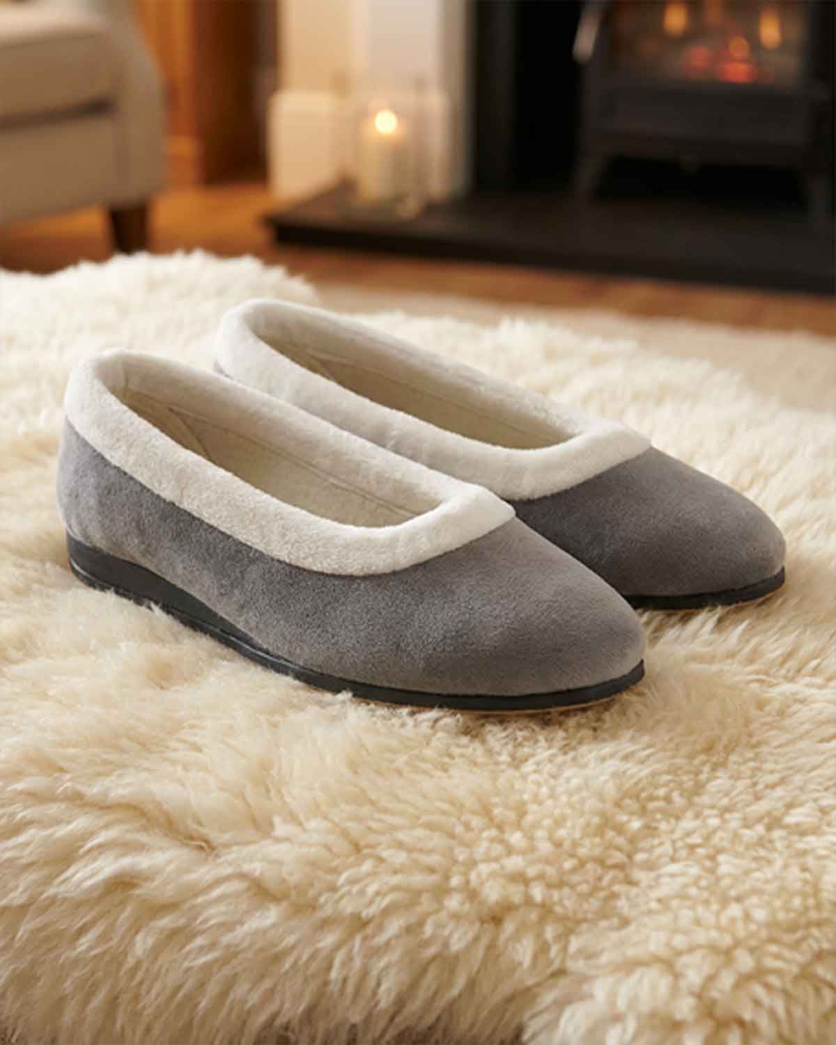 Lunar Mabel Slipper - Grey - Country Collection