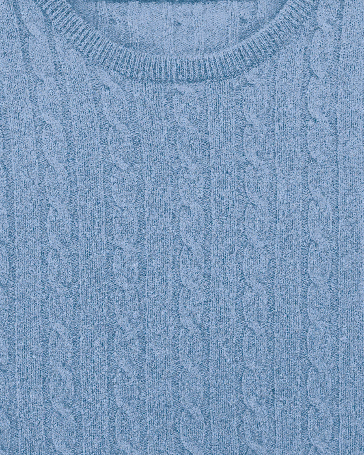 Ladies’ Pure Lambswool Cable Crew Neck Jumper – Glacier