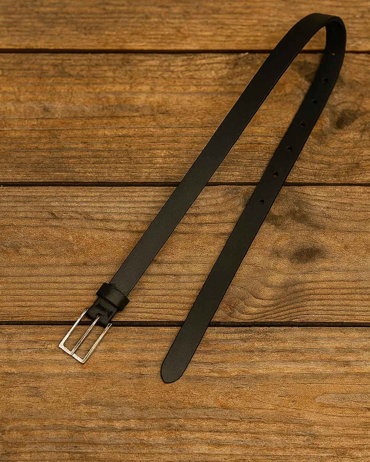 Narrow Leather Belts - Black - Country Collection