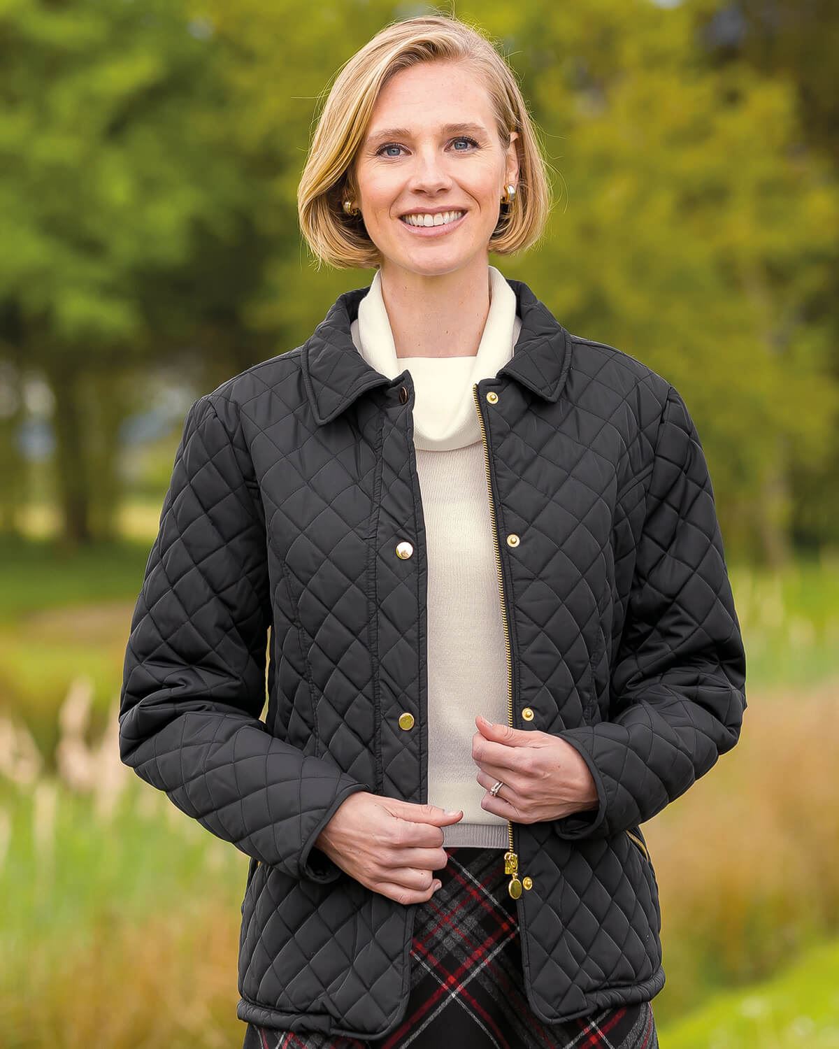 Ladies Quilted Jacket - Black - Country Collection
