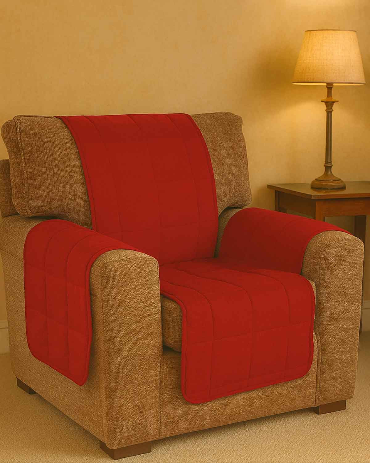 Faux Suede Furniture Protectors - Wine - Country Collection