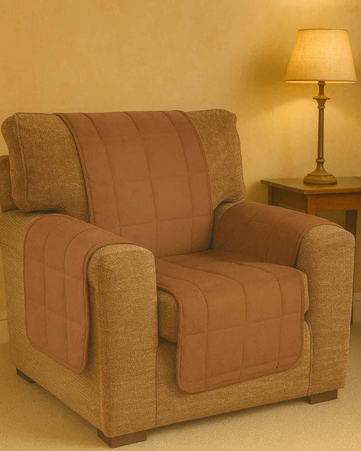 Faux Suede Furniture Protectors - Latte - Country Collection