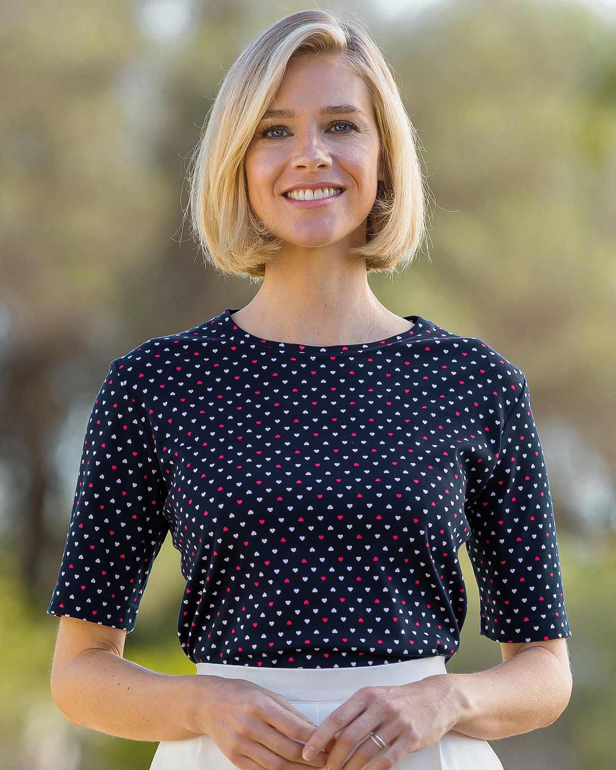 Nicola Patterned Pure Cotton Leisure Top - Country Collection