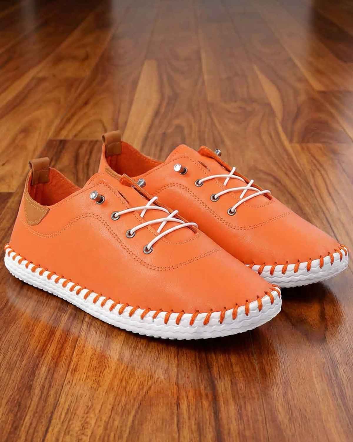 Lunar Leather St Ives Shoe - Orange - Country Collection