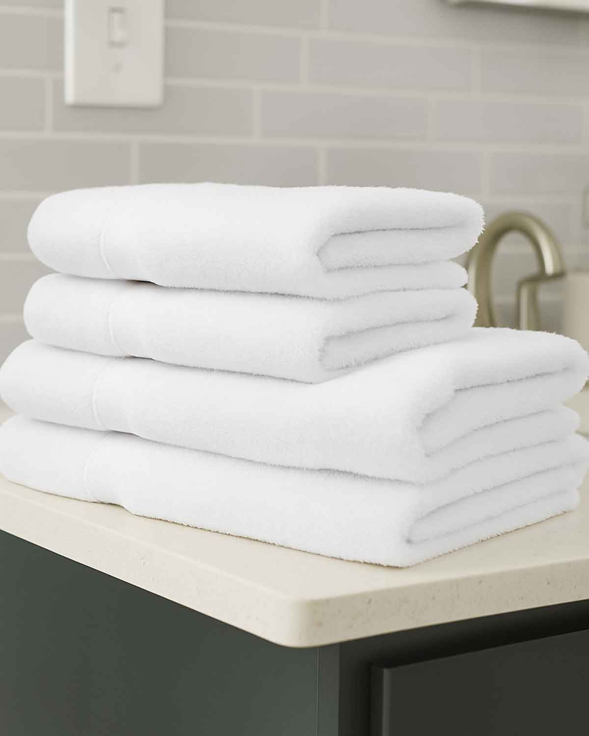 Soft Pure Cotton Towels - White - Country Collection