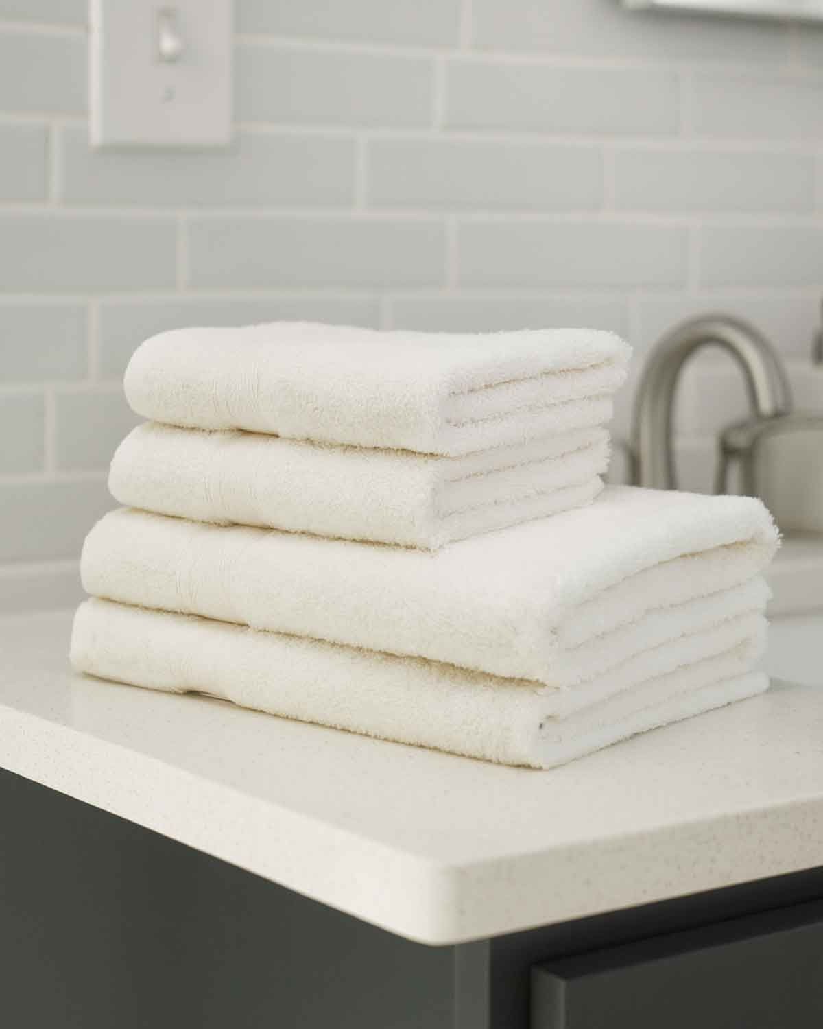 Soft Pure Cotton Towels - Ivory - Country Collection