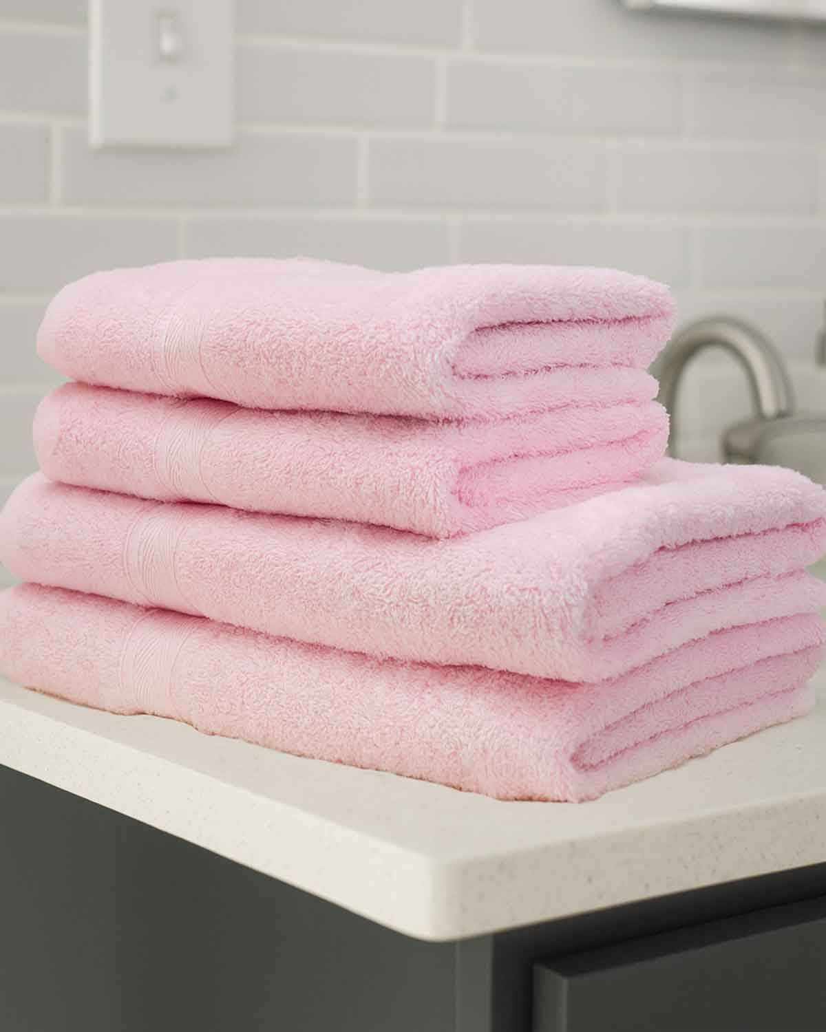 Soft Pure Cotton Towels - Pink - Country Collection