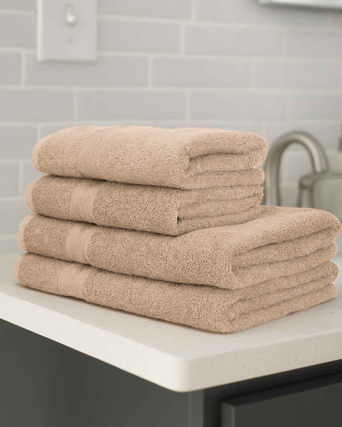 Soft Pure Cotton Towels - Oatmeal - Country Collection