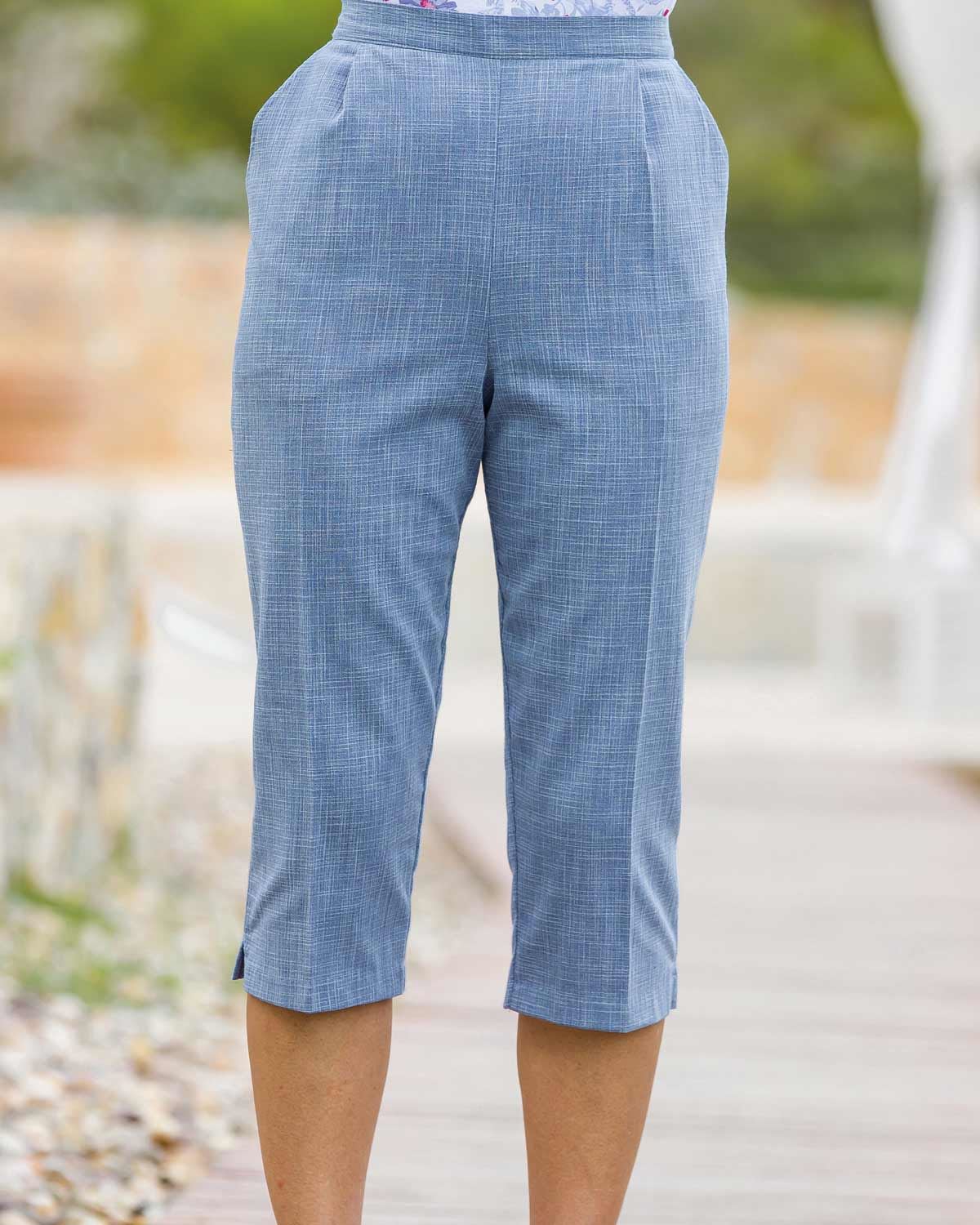 Polly Crop Trousers - Blue - Country Collection