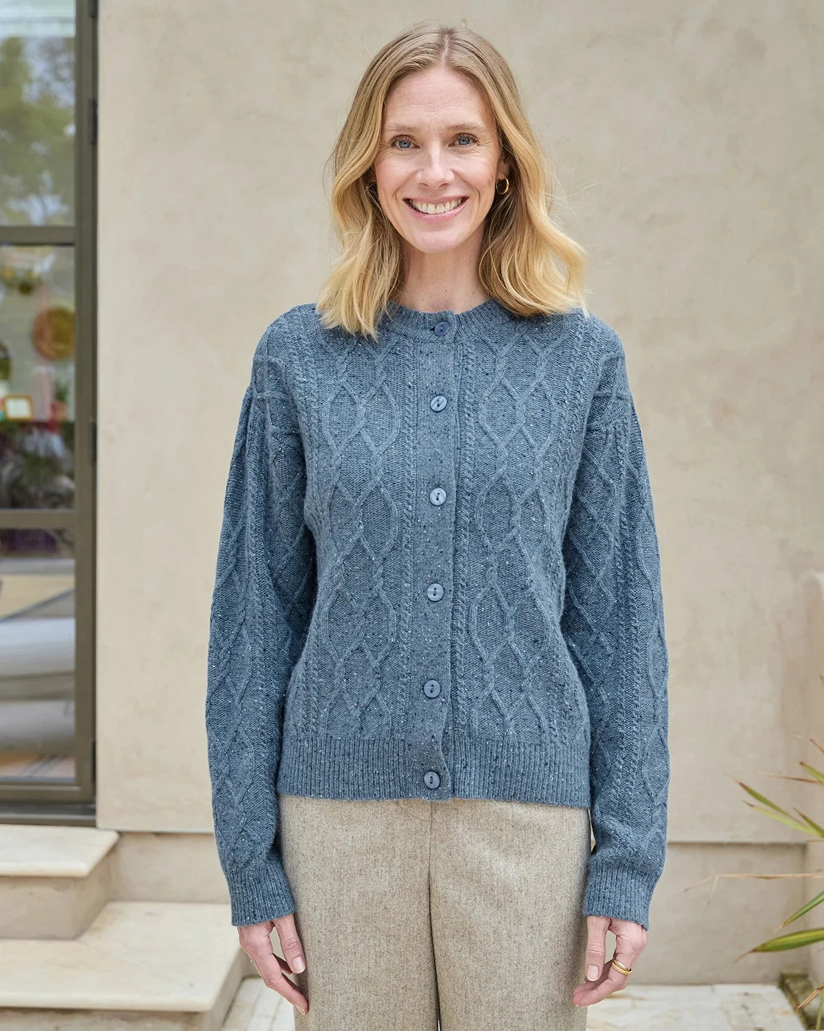 Addison Cable Knit Wool Rich Cardigan