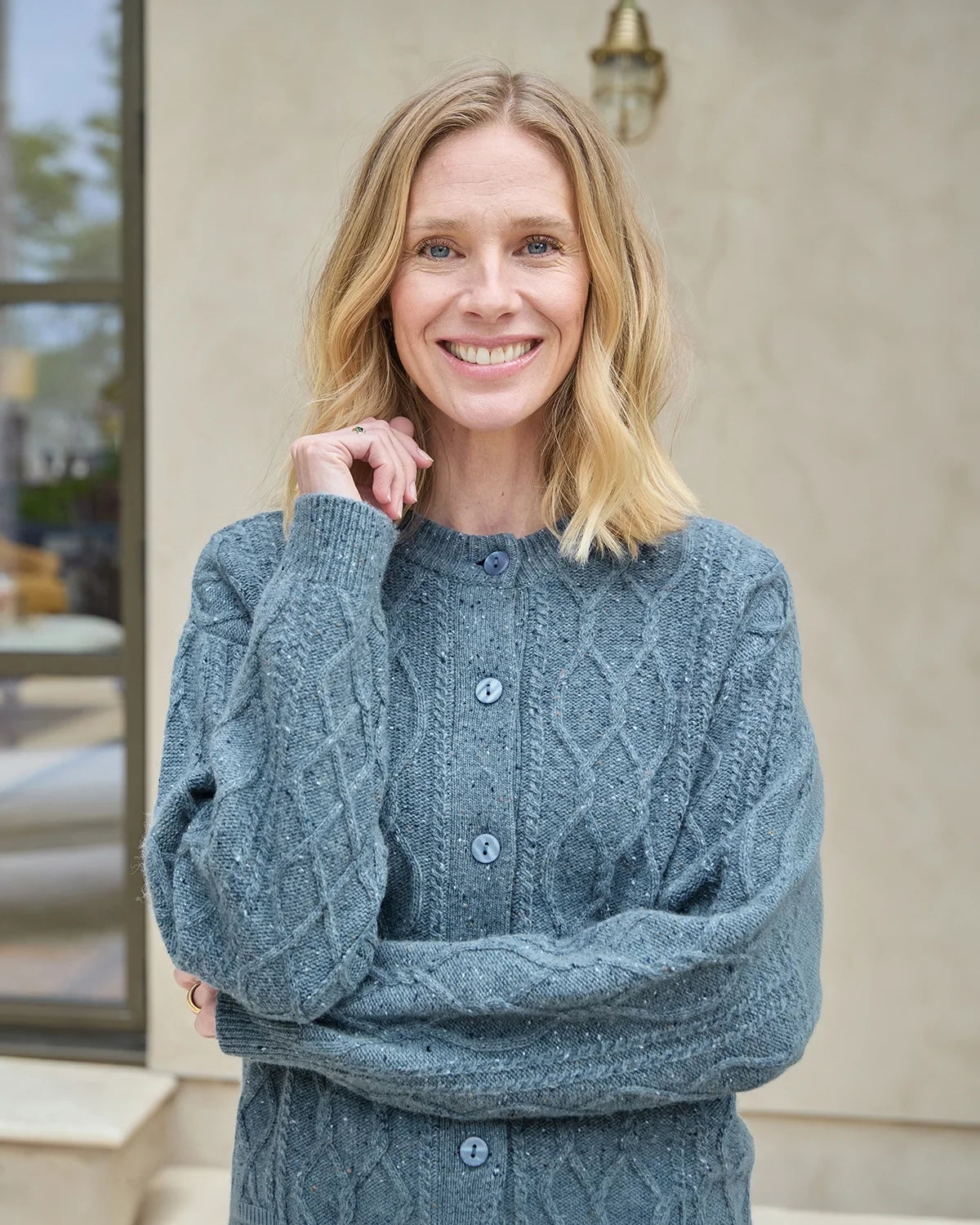 Addison Cable Knit Wool Rich Cardigan