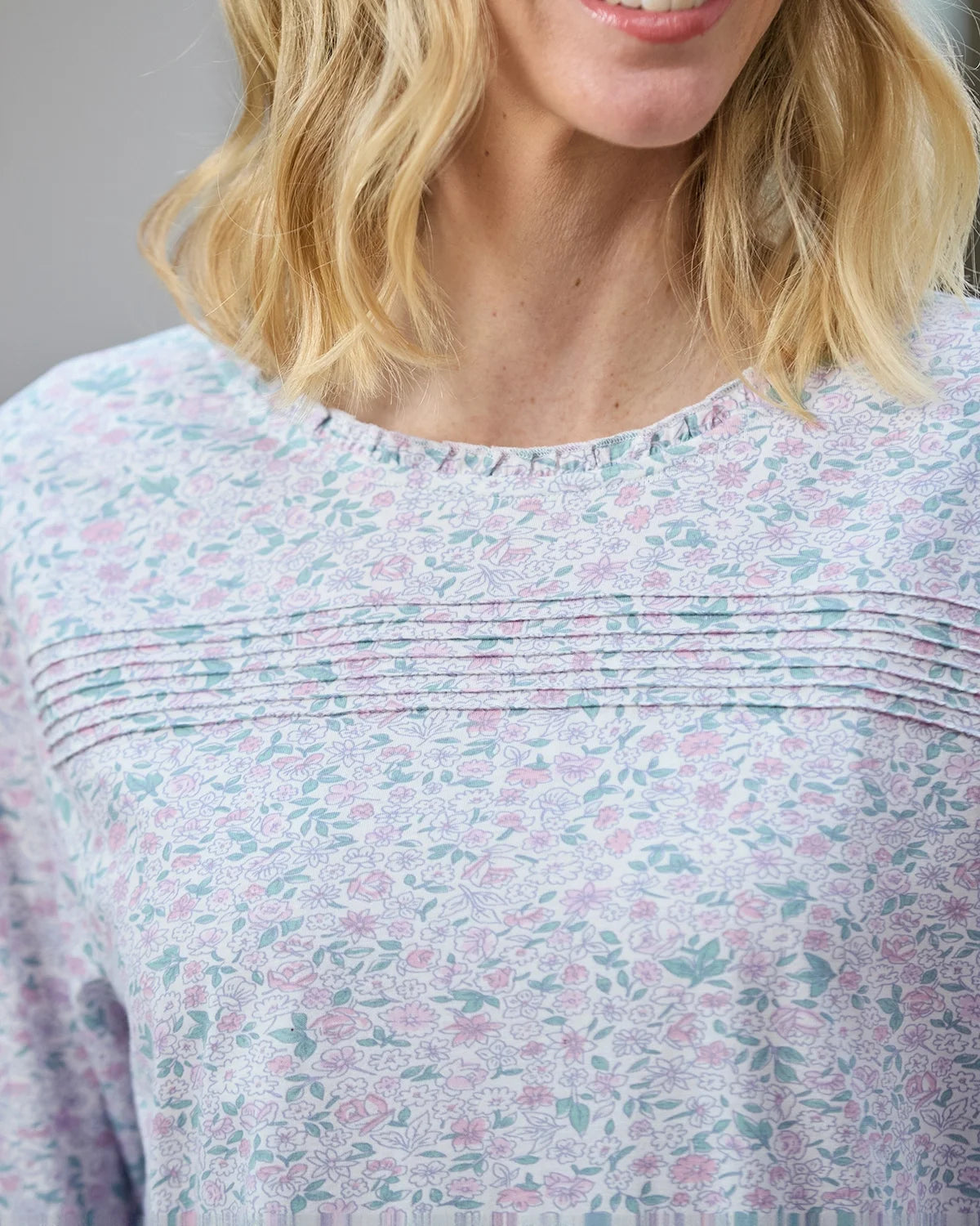 Adelina Floral Long Sleeve Pure Cotton Nightdress