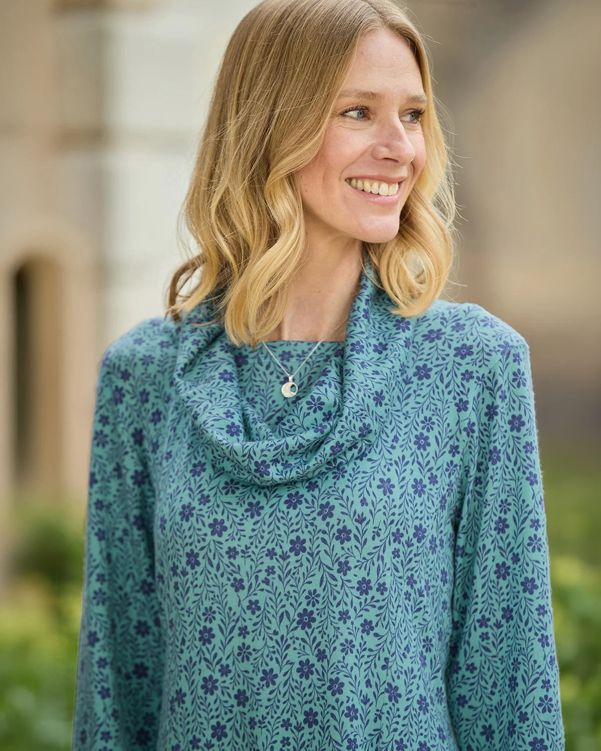 Aliyah Floral Cowl Neck Long Sleeved Dress