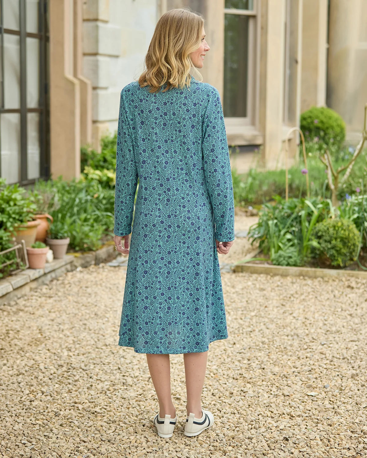 Aliyah Floral Cowl Neck Long Sleeved Dress