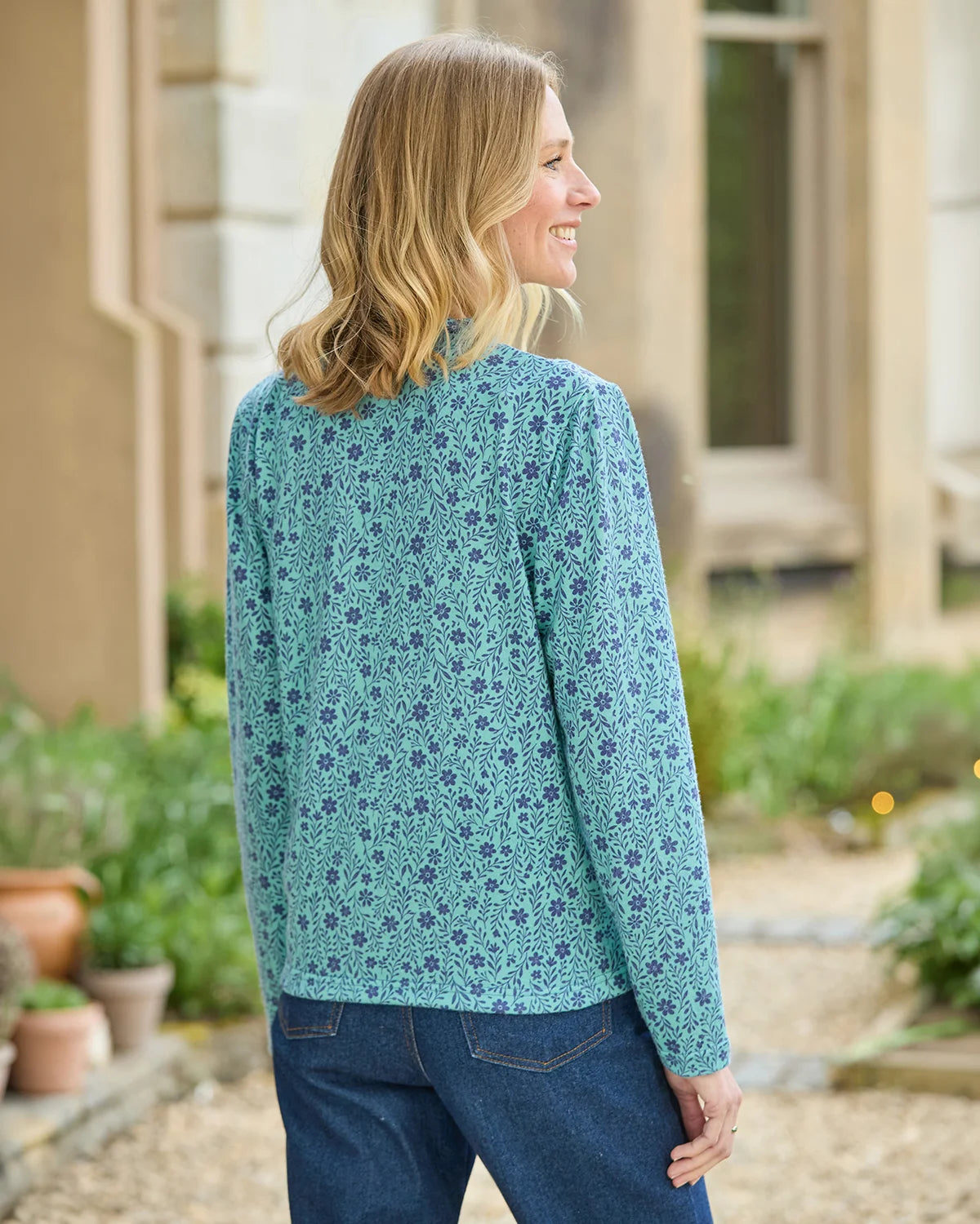 Aliyah Floral Turtle Neck Long Sleeved Top