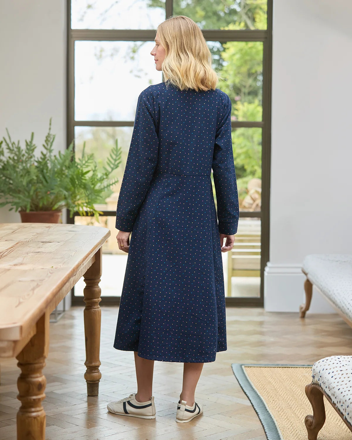Amara Spotted Baby Cord Long Sleeve Dress