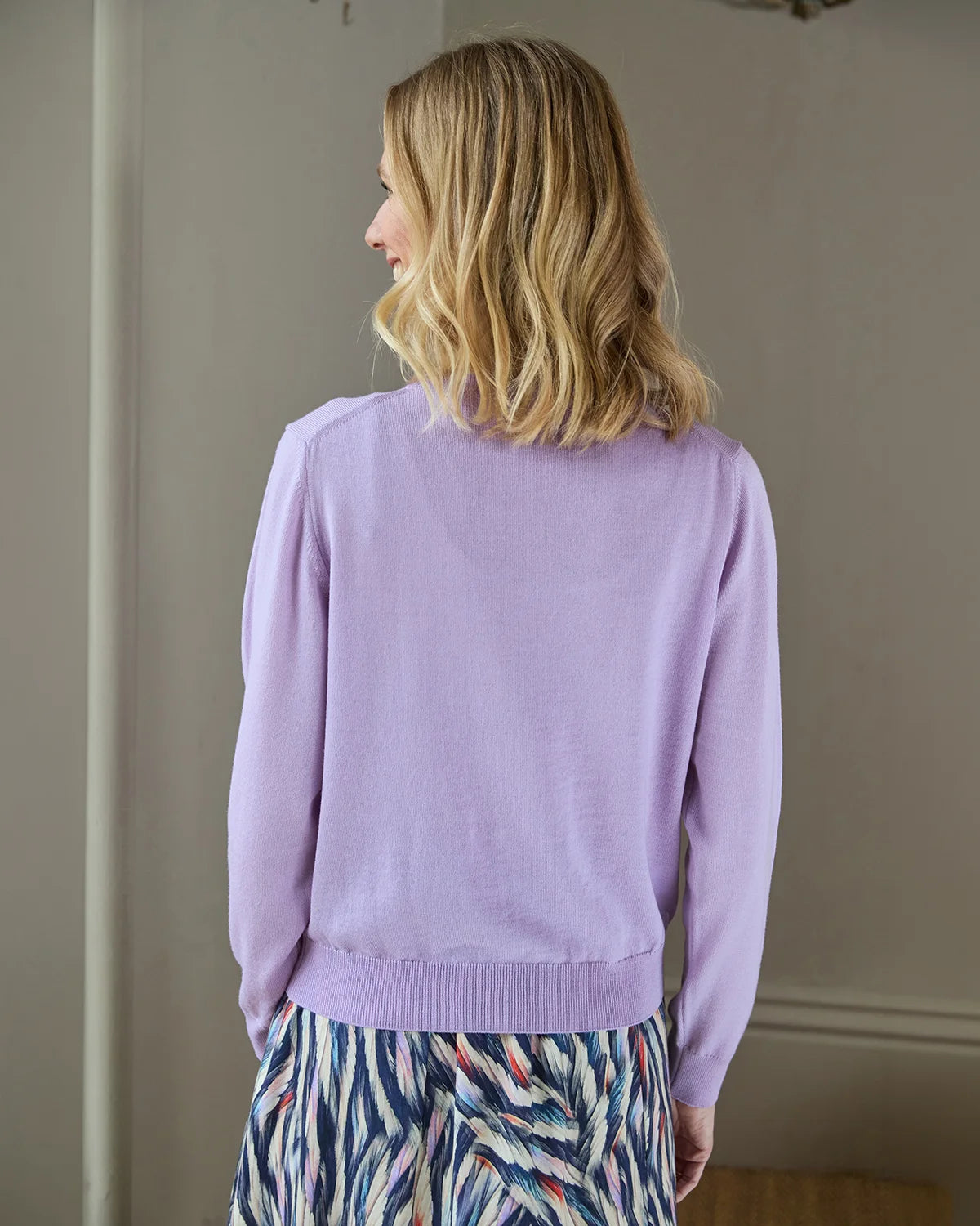 Merino Short Cardigan - Amethyst