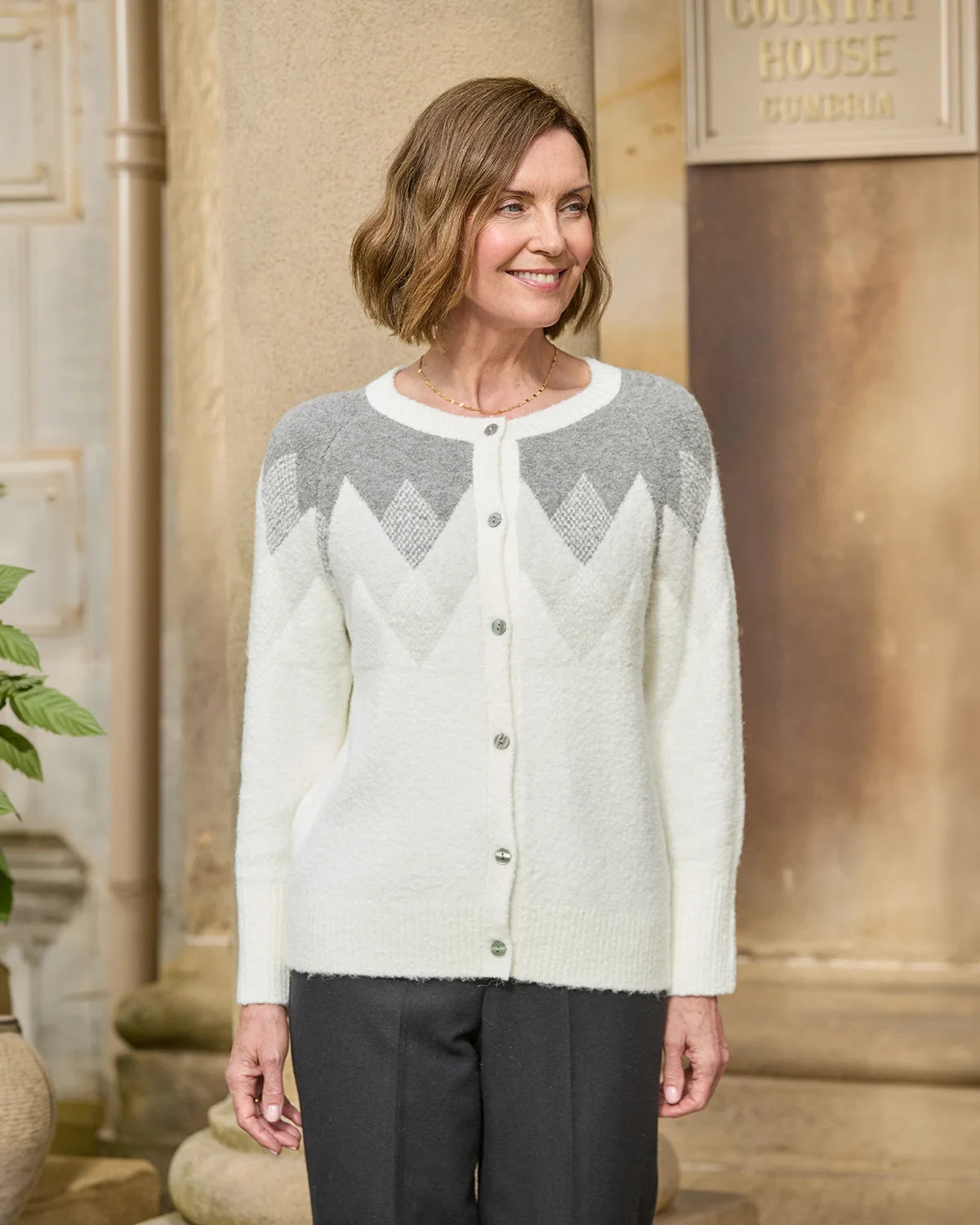 Ayla Raglan Sleeve Patterned Cardigan