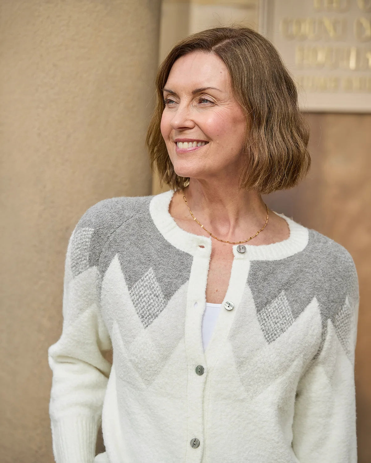 Ayla Raglan Sleeve Patterned Cardigan