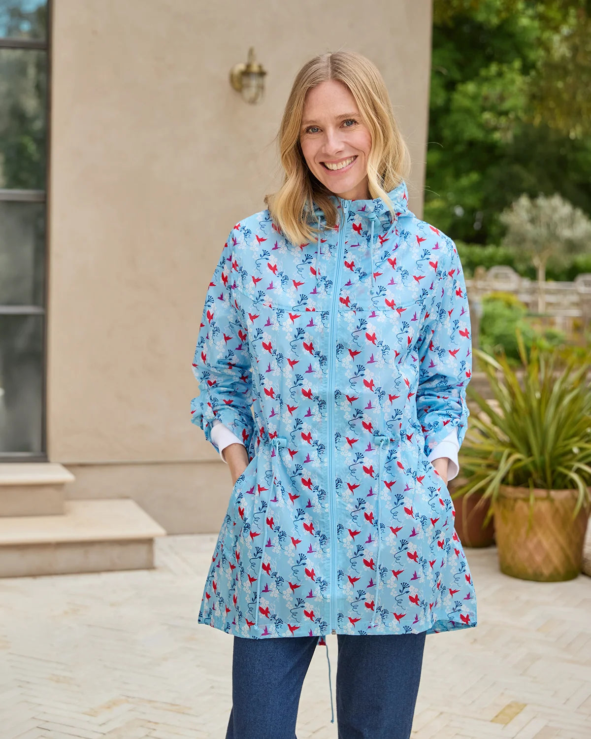 Lightweight Printed Rain Jacket - Birds