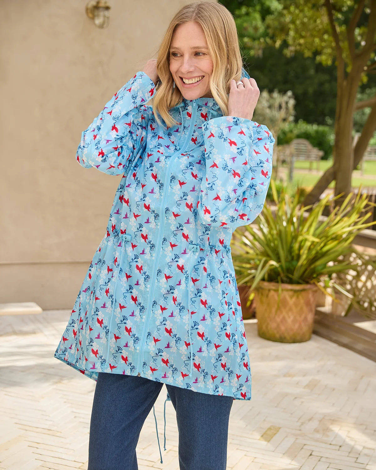 Lightweight Printed Rain Jacket - Birds