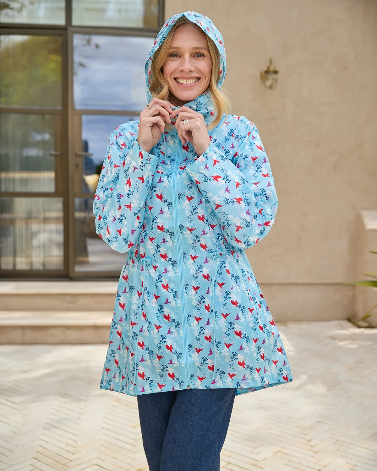 Lightweight Printed Rain Jacket - Birds